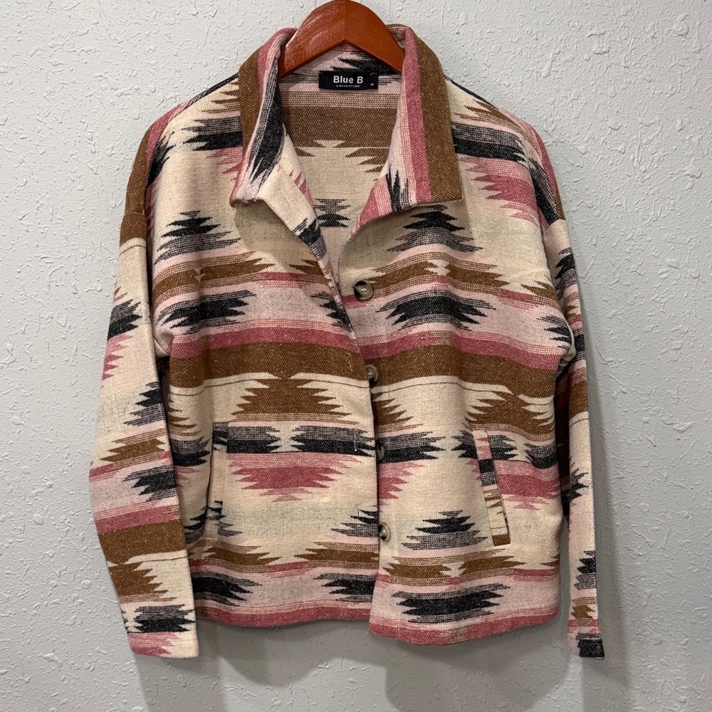 Blue B Collection Multicolor Western Aztec Print Jacket Size Medium - Picture 6 of 11